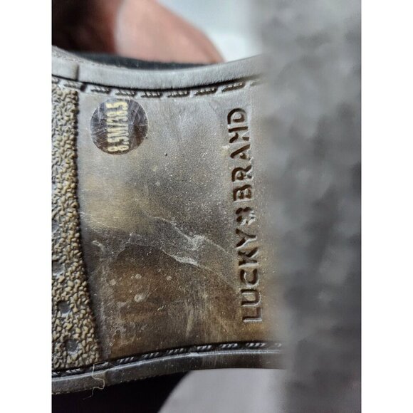 Lucky Brand Womens Ramsden Over The Knee Boots Sz 8.5M Black Leather Heeled Tall - Picture 11 of 13